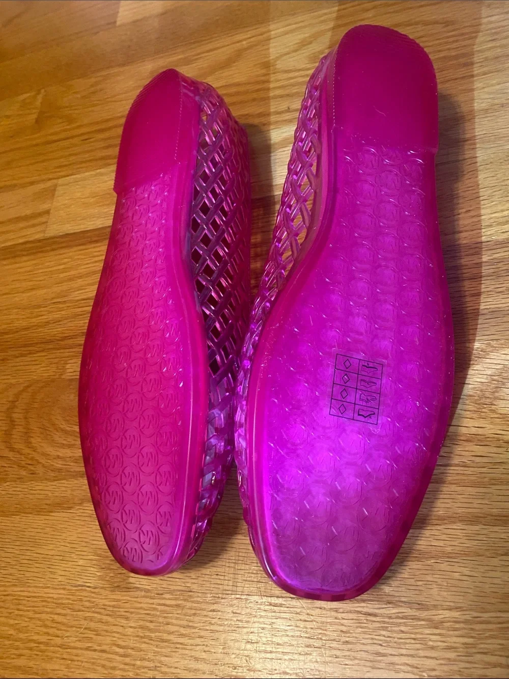 Michael Kors Hot Pink Woven Jelly Ballet Flats
